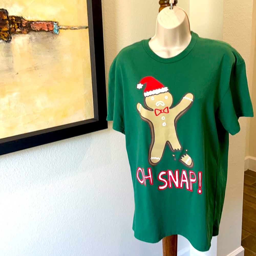 OH SNAP!!! Hysterical Christmas t-shirt fun!! Wear under a blazer,  jacket Sz L